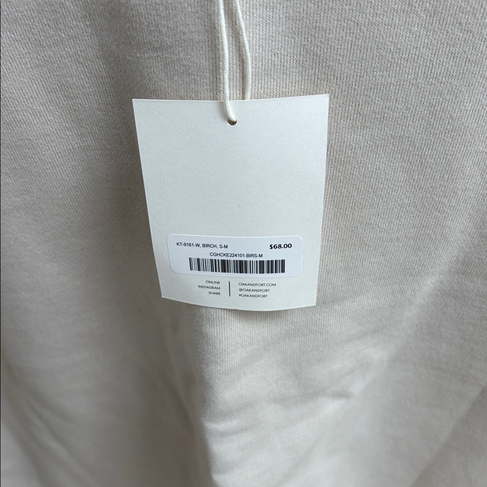 OAK + FORT Beige Sweatshirt - Picture 3 of 4